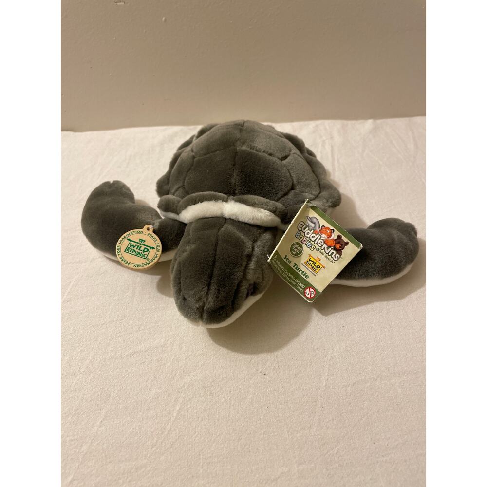 Wild Republic Cuddlekins Plush Sea‎ Turtle 8" Soft Toy Tags 2007